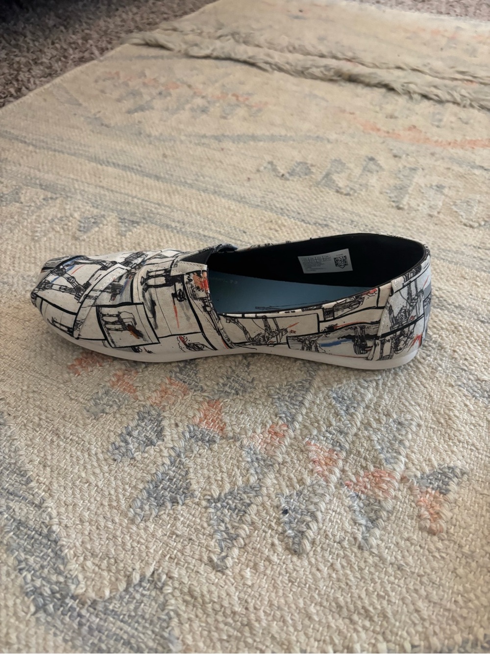 Star Wars AT-AT Toms Alpargata Canvas Shoes - White with Black Print - Picture 7 of 9